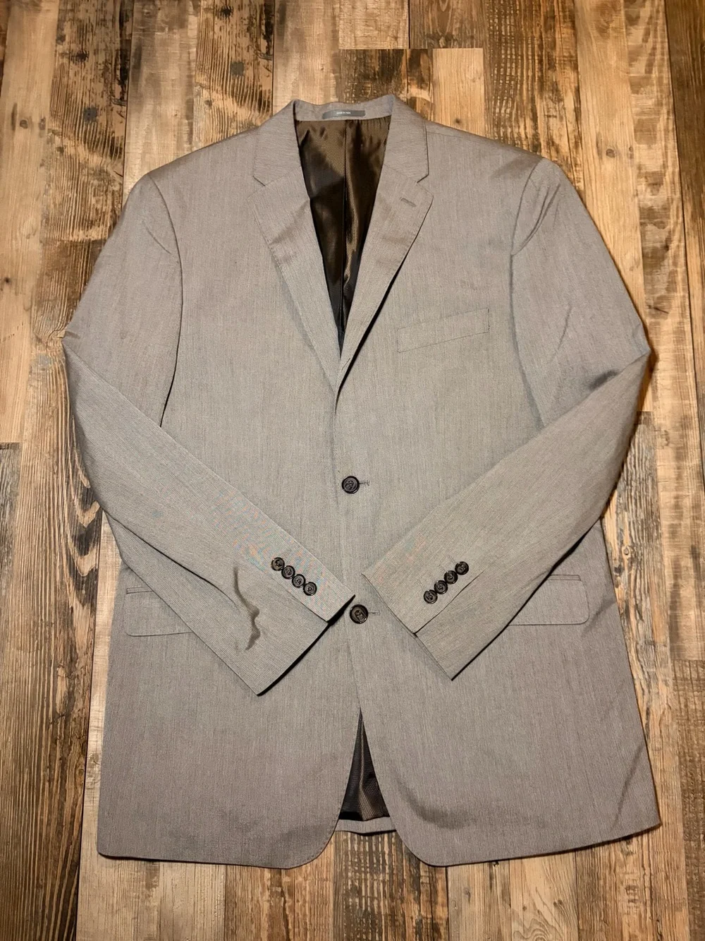 Savane Sport Coat Blazer Men’s 42L Gray 2 Button Classic Suit Jacket Long